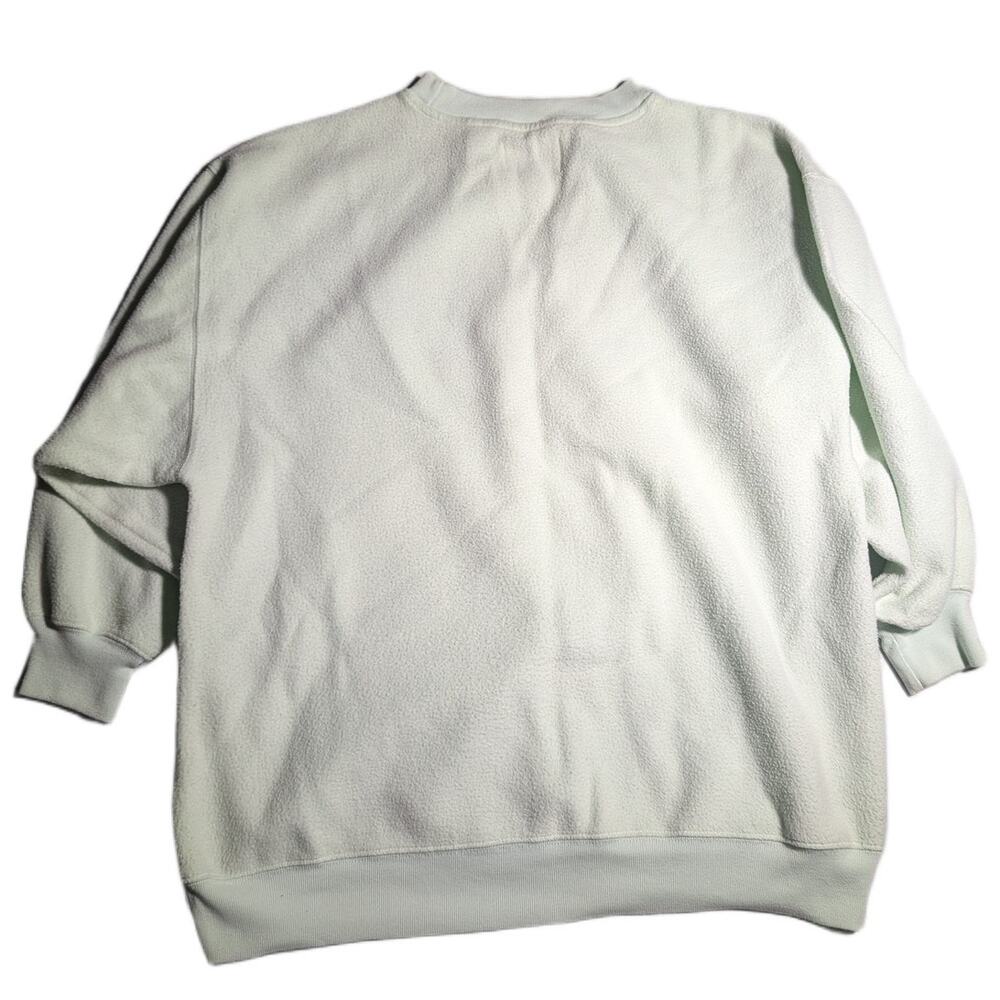Vtg 1990s Express Pale Green Fleece Provence Floral Embroidered Sweatshirt XS - Picture 2 of 4